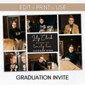 editable photo graduation party invitation template digital download high school college grad party